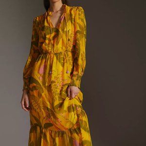 Farm x Anthropologie Printed Midi Dress NWT